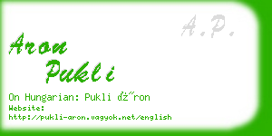 aron pukli business card